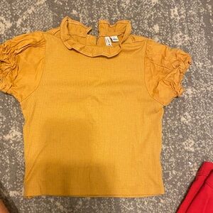Janie and Jack Ruffled Mustard Top
